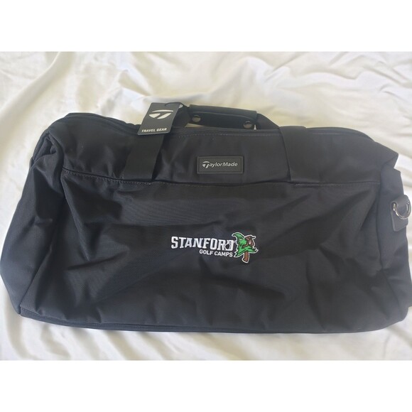 New TaylorMade Golf Players Large Black Duffel Bag Embroidered